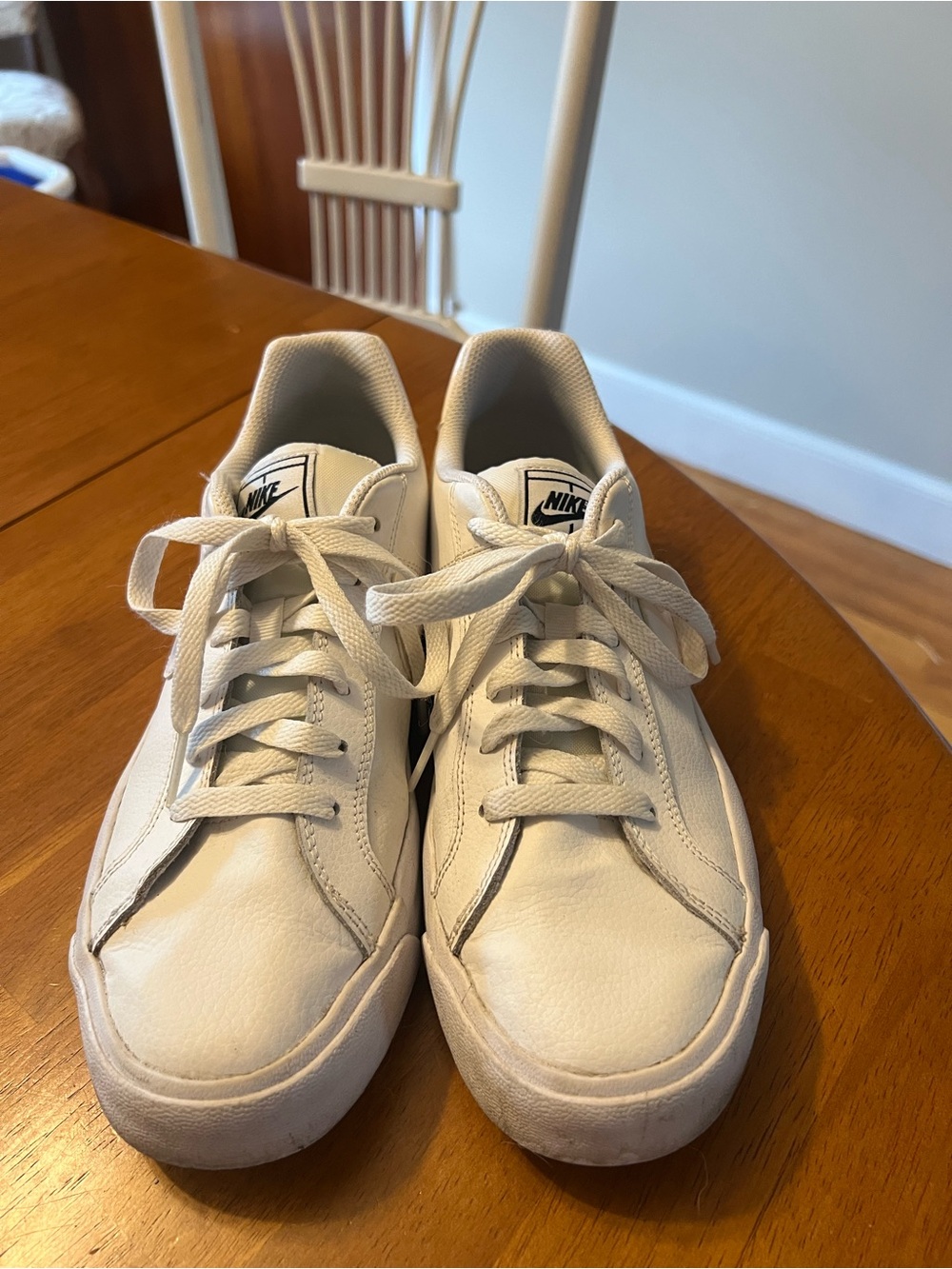 NIKE Women Size 9 Tennis Shoe Court Royale A02810-102 White Swoosh Lace up